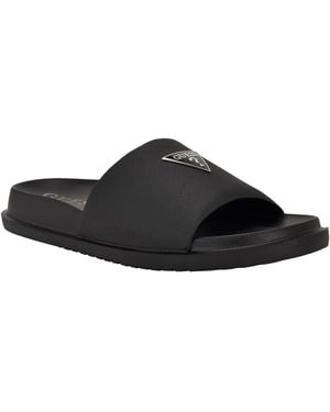Guess Vesper Branded Slip-on Fashion Slides - Black