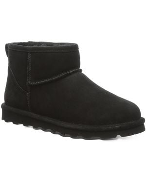 BEARPAW Shorty Wide Short Round Toe Ankle Boots - Black