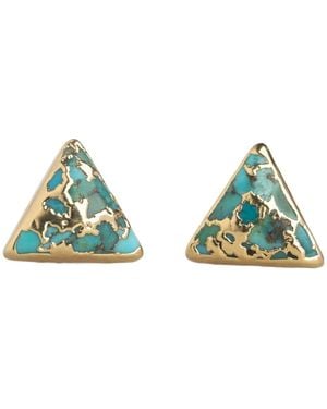 Starfish Project Ellie Triangle Turquoise Studs - Blue