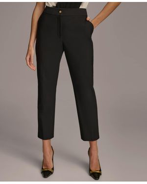 Donna Karan Slim-leg Ankle Pants - Black