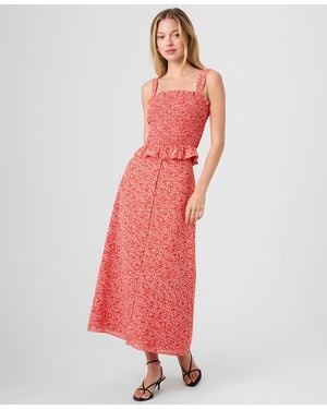 French Connection Floral Print Midi Skirt - Red