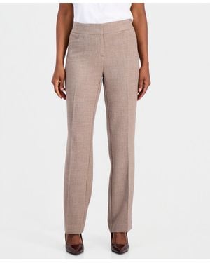 Kasper Textured High-rise Straight-leg Pants - Multicolor