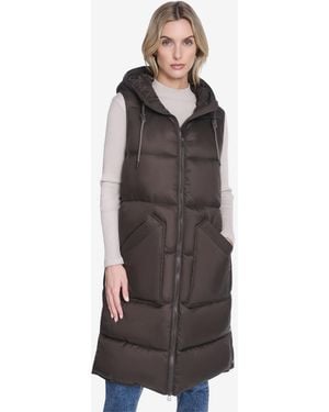 Andrew Marc Kerr Horizontal Rail Quilted Matte Shell Puffer Vest - Brown