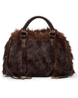 Steve Madden briggs-f Faux Fur Crossbody Satchel - Brown
