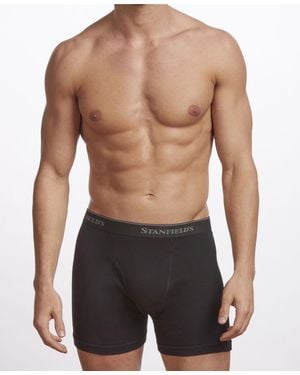 Stanfield's Premium Cotton 2 Pack Boxer Brief Underwear - Black