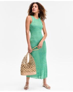 INC International Concepts Space-dyed Sleeveless Sweater Dress - Green