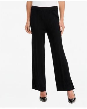 INC International Concepts Wide-leg Pull-on Ribbed Sweater Pant - Black