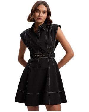 Karen Millen High Neck Mini Dress - Black