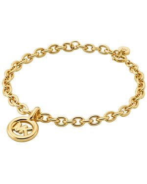 Michael Kors Tone Logo Charm Chain Bracelet - Metallic