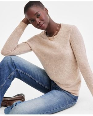 Charter Club Long-sleeve 100% Cashmere Crewneck Sweater - White