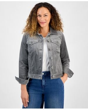 Style & Co. Petites Corduroy Jacket - Gray