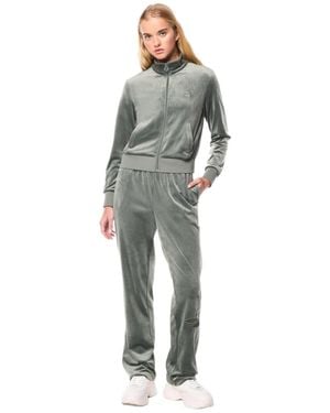 Sergio Tacchini Nuvola Velour Straight-leg Track Pant - Gray