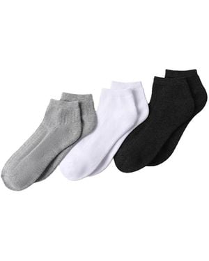 Lands' End 3-pack Soft Viscose Half Cushion Quarter Socks - Multicolor