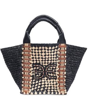 Sam Edelman Marley Raffia Collapsible Large Tote - Black
