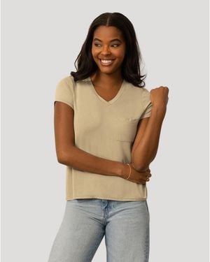 Cable & Gauge V Neck Patch Pocket Tee - Multicolor