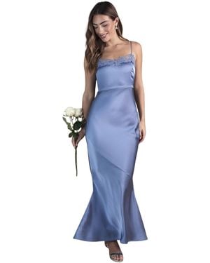 Oasis Satin Maxi Bridesmaid Dress - Blue