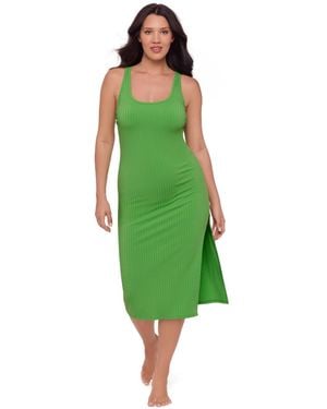 S3 Apparel Rib Swimsuit Coverup Dress - Green