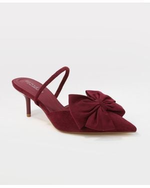 BERNESS Julissa Faux Suede D'orsay Slingback Pumps - Red