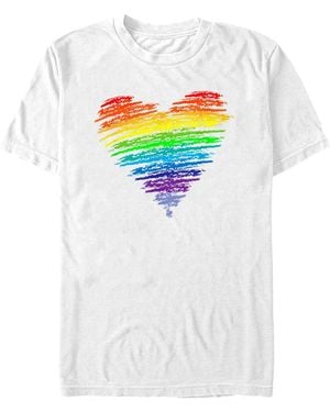 Design By Humans Love Wins Rainbow Pride Short Sleeve T-shirt - White