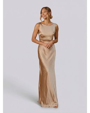 Six Stories Cowl Back Satin Bridesmaid Dress - White