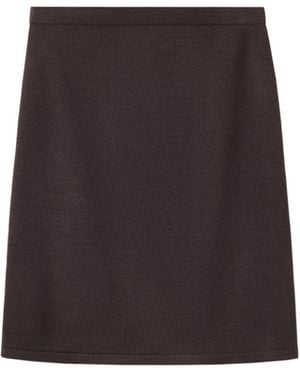 Mango Straight-knit Midi Skirt - White