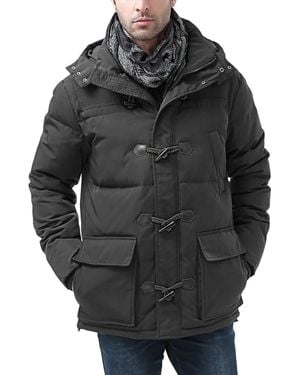 Moderm Men Hooded toggle Down Parka Coat - Black