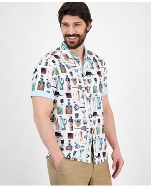 Tommy Bahama Nova Wave Well Stocked Classic-fit Printed Button-down Seersucker Shirt - White