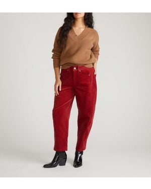 UNIVERSAL STANDARD Dakota Twisted Leg Corduroy Pants - Red