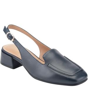 Easy Spirit Farida Eflex Leather Moc Toe Buckle Pumps - Blue