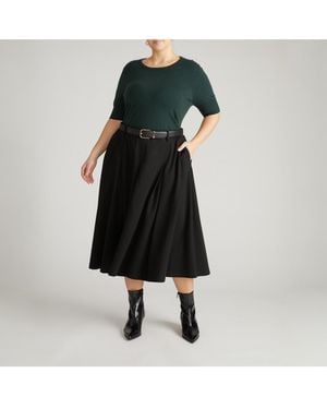 UNIVERSAL STANDARD Plus Size Aleya Pleated Ponte Skirt - Black