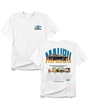 Corvette Chevrolet Malibu Ad Front Back T-shirt - White