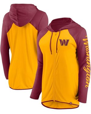 Fanatics Gold/burgundy Washington Commanders Script Full-zip Hoodie - Orange