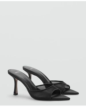 Mango Pointed-heel Sandals - Black