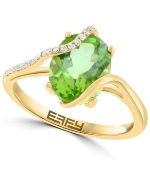 Effy Peridot And Diamond Cocktail Ring (2-5/8 Ct. T.w. Peridot - Green