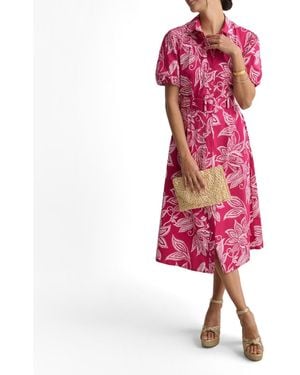 UNTUCKit Stretch Cotton Jackie Midi Shirt Dress - Pink