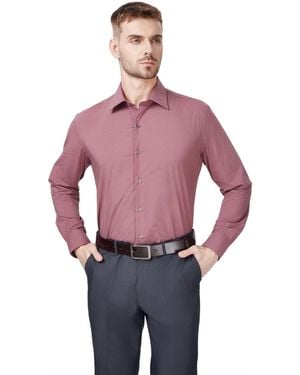Alfani Regular Fit Micro Dot Dress Shirt - Red