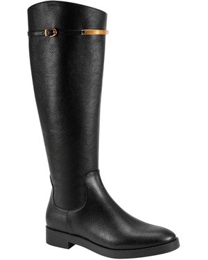 Donna Karan Trina Block Heel Riding Boots - Black