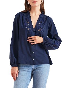 Paneros Clothing Embroidered Camilla Blouse - Blue