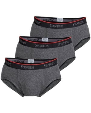 Stanfield's Cotton Stretch 3 Pack Brief Underwear - Gray