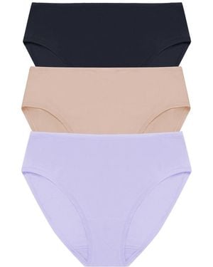 Natori Bliss Bare Cotton Hipster 3 Pack - Blue