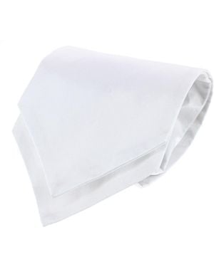 Trafalgar Grant Solid Colored Silk Ascot - White