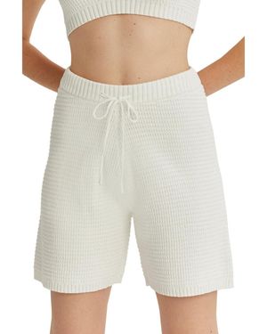 Crescent Odalis Cotton Waffle Knit Shorts - White