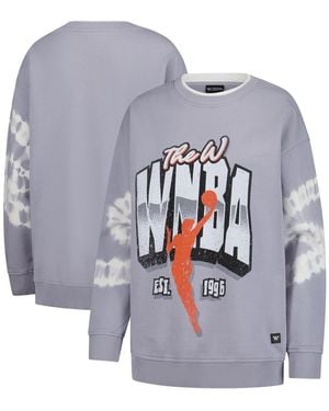 The Wild Collective Wnba Double Collar Fleece Pullover Sweatshirt - Gray