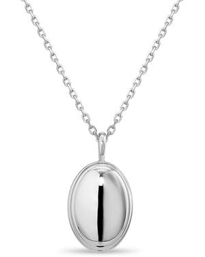 DEVATA Contour-lined Dome Pendant Necklace - Metallic