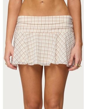 Edikted Lulah Plaid Mini Skirt - White