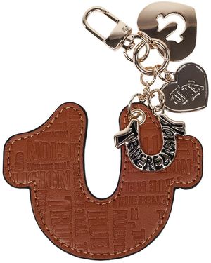 TRUE RELIGION Embossed Horseshoe Bag Charm - Brown