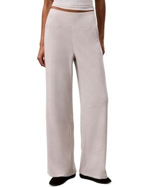 Calvin Klein Pull-on Waffle-knit Relaxed-fit Straight-leg Pants - Gray
