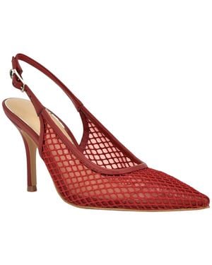 Guess Pandy Mesh Pointed Toe Slingback Stiletto Pumps - Red