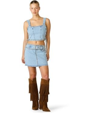 Steve Madden High Rise Mini Skirt - Blue