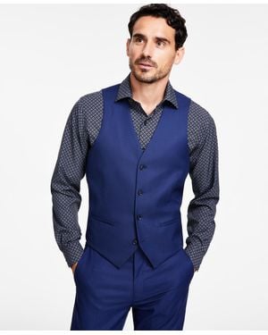 Alfani Slim-fit Stretch Solid Suit Vest - Blue